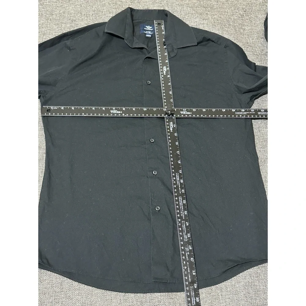 Dockers Fitted Men's 15/15 1/2‎ 32/33 M Black Long Sleeve Shirt